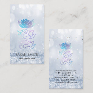 Cartão De Visita Elegante Cute Elegante Bokeh holographic Lotus