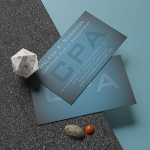 Cartão De Visita Elegante da CPA Certified Public Accountants Teal