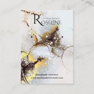 Cartão De Visita Elegante da Jewlery de mármore Dourada da Cinza El