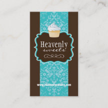 Cartão de visita elegante da padaria do cupcake |