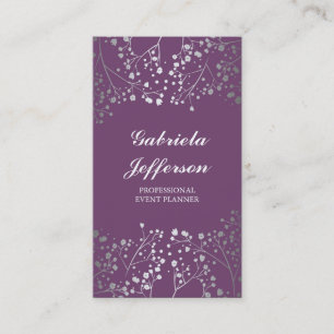 Cartão De Visita Elegante da respiração do Silver Baby Ametist