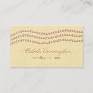 Cartão de visita elegante das pérolas, Champagne