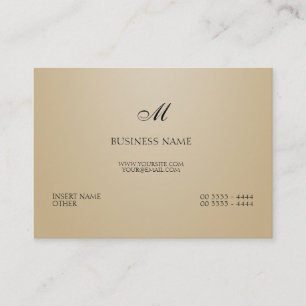 Cartão De Visita Elegante de areia e monograma