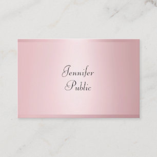 Cartão De Visita Elegante de Caligrafia Moderna Dourada rosa