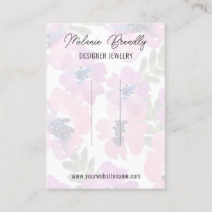 Cartão De Visita Elegante de Clipe de Cabelo Floral de Cores Aquáti