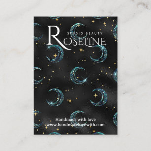 Cartão De Visita Elegante de joalharia da lua solar e negra