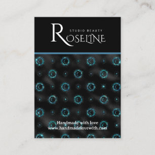 Cartão De Visita Elegante de joalharia da lua solar e negra