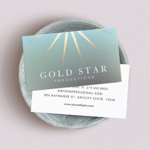 Cartão De Visita Elegante de logotipo Star Dourado Elegante