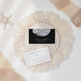 Cartão de visita Elegante de lua cheia azul