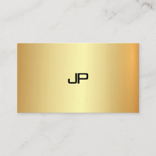 Cartão De Visita Elegante de Monograma Dourado Moderno Profissional