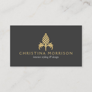 Cartão de visita Elegante de Ouro de abacaxi II