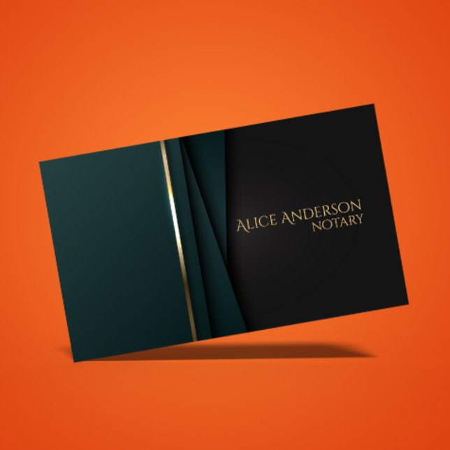 Cartão de visita elegante de ouro verde-luxo (Criador carregado)