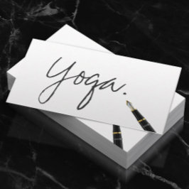 Cartão De Visita Elegante de Script Manuscrito de Instrutor Yoga