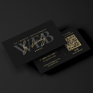 Cartão De Visita Elegante Designer de UI UX de Aplicativos Web Pret