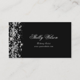 Cartão De Visita Elegante Diamond Sparkle Black