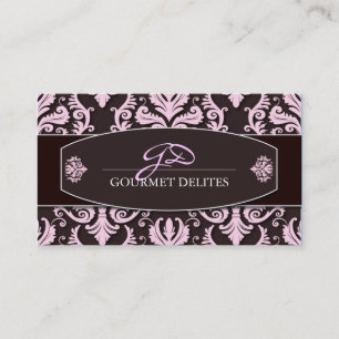 Cartão de visita elegante do damasco