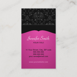 Cartão de visita elegante do damasco cor-de-rosa 
