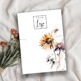 Cartão De Visita Elegante do logotipo do Necklace de flor selvagem 