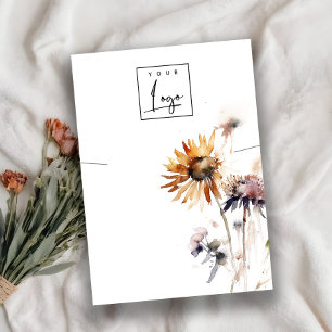 Cartão De Visita Elegante do logotipo do Necklace de flor selvagem 