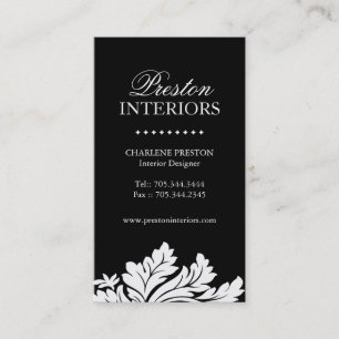 Cartão de visita elegante dos interiores