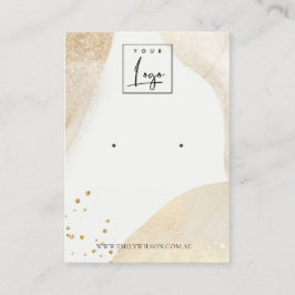 Cartão De Visita Elegante Dourado Abstrato de Forma Elegante Varren