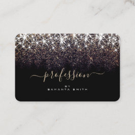 Cartão De Visita Elegante Dourado de brilhante luminoso profissiona