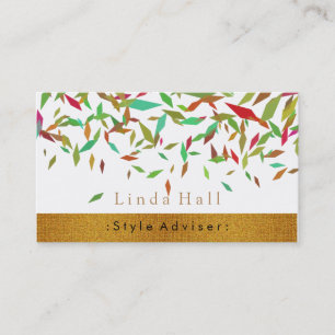 Cartão De Visita Elegante Dourado de Saúde da Natureza