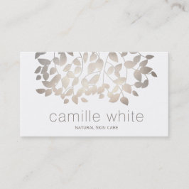 Cartão De Visita Elegante Dourado Deixa o Skincare Natural Day Spa