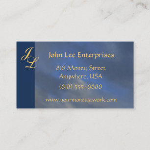 Cartão de visita elegante Dourado do céu azul do