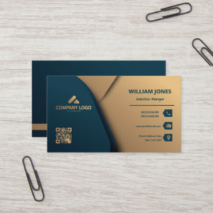 Cartão de Visita Elegante Dourado e Verde, Código 