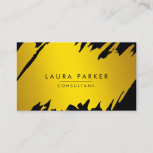Cartão De Visita Elegante Dourado moderno de Splatter Professional 