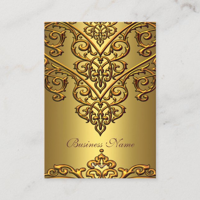 Cartão de visita Elegante Dourado na camada Dourad (Frente)