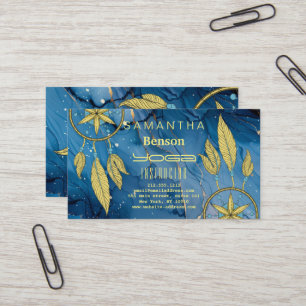 Cartão De Visita Elegante Dream Catcher Feather Yoga Instrutor