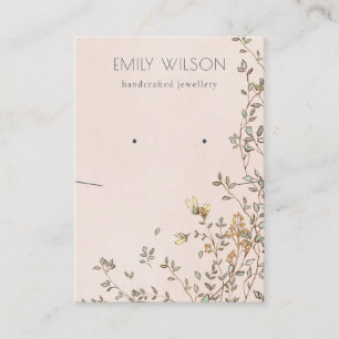 Cartão De Visita Elegante Dusky Floral Cor-de-Rosa Ocultando Colar