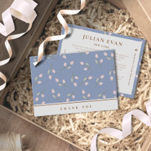 Elegante Dusty Blue Floral Obrigado