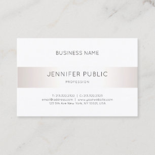 Cartão De Visita Elegante Elegante Mínimo Faux Silver Professional