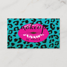 Cartão De Visita Elegante Estampa de Leopardo Feminina Moderna com 