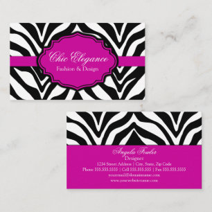 Cartão De Visita Elegante Estampa de Zebra