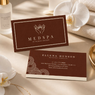 Cartão De Visita Elegante Esteticista de Salão de Spa em Terracota