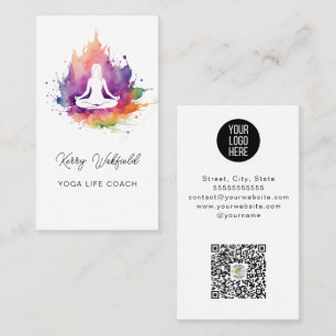 Cartão De Visita elegante estilo de vida inspirador, Yoga Coach