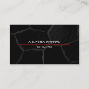 Cartão De Visita Elegante Estilo Minimalista de Pedra Negra