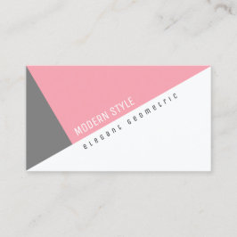 Cartão De Visita elegante estilo moderno geométrico rosa