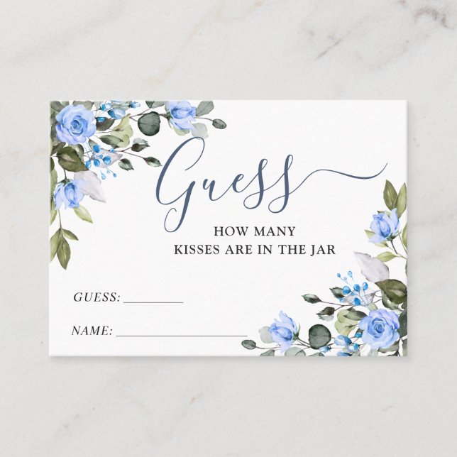 Cartão De Visita Elegante Eucalyptus Adivinha Quantas Cartas De Jog (Frente)