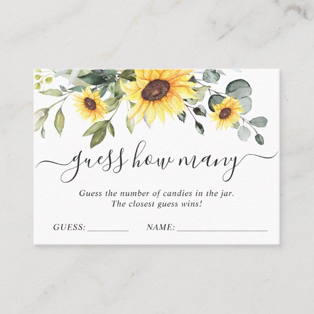 Cartão De Visita Elegante Eucalyptus Adivinha Quantos Kisses Jogam (Frente)