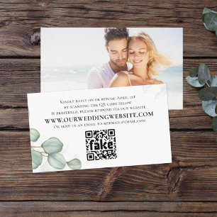 Cartão De Visita Elegante Eucalyptus deixa um simples código QR de