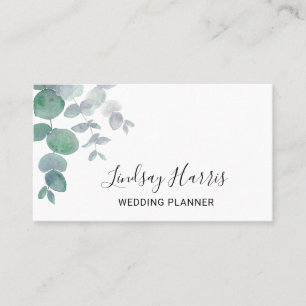 Cartão De Visita Elegante Eucalyptus Greenery Planner