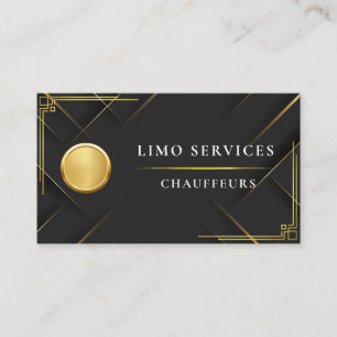 Cartão De Visita Elegante Faixa de Ouro Logotipo do Motorista QR