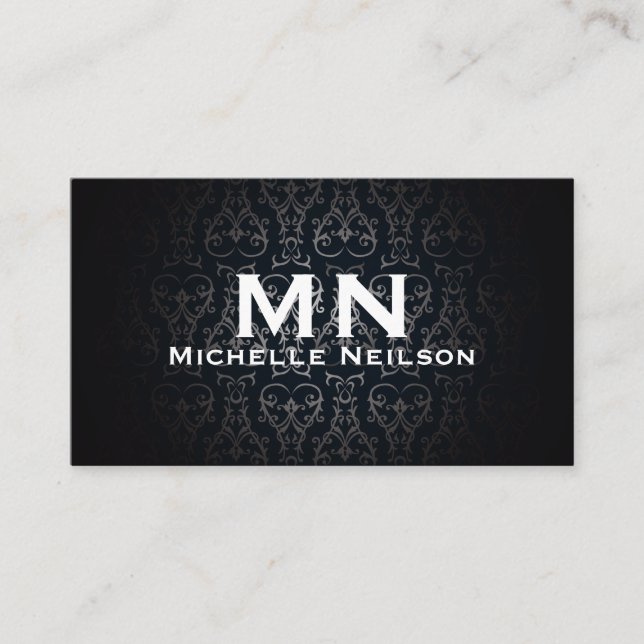 Cartão De Visita Elegante Fashion | Monograma (Frente)