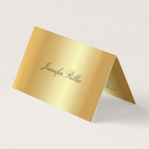Cartão De Visita Elegante Faux Dourado Calligrafado Modelo moderno
