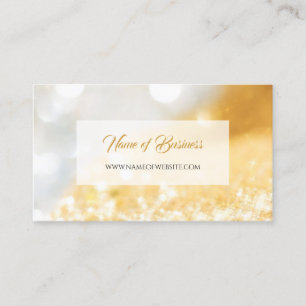 Cartão De Visita Elegante FAUX Dourado e Silver Glitter Bokeh Spark